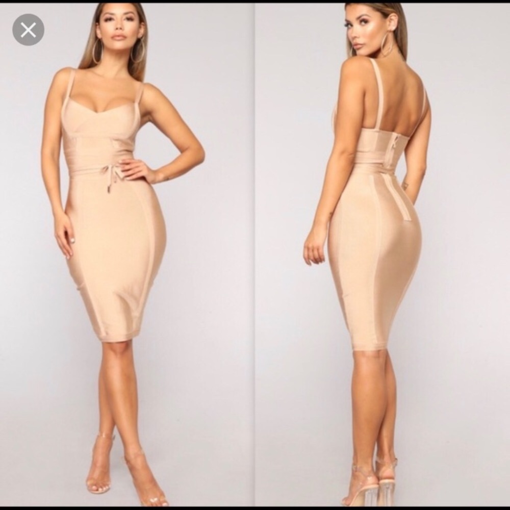 Gold bandage dress